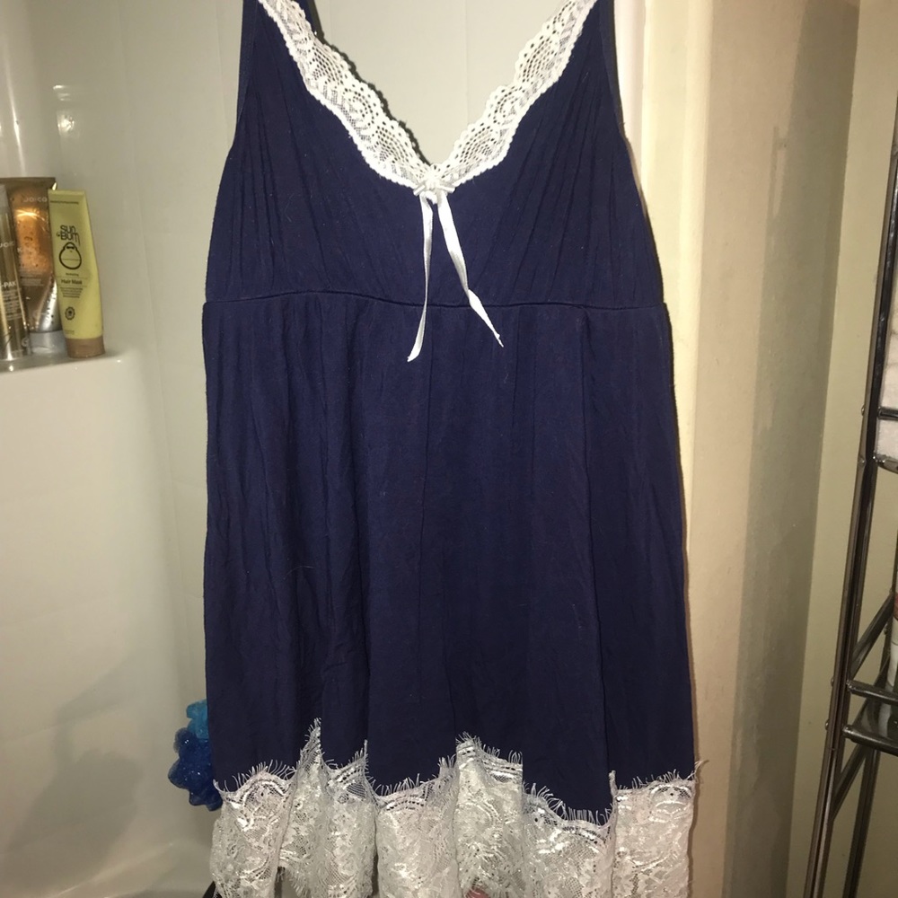 Womens Sleepwear Navy Blue Nightgown